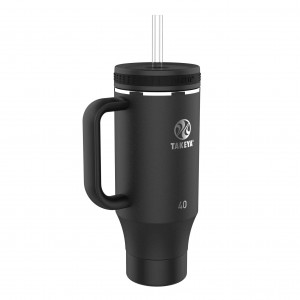 Takeya 40 oz Straw Tumbler With Handle Negras | CO0000123