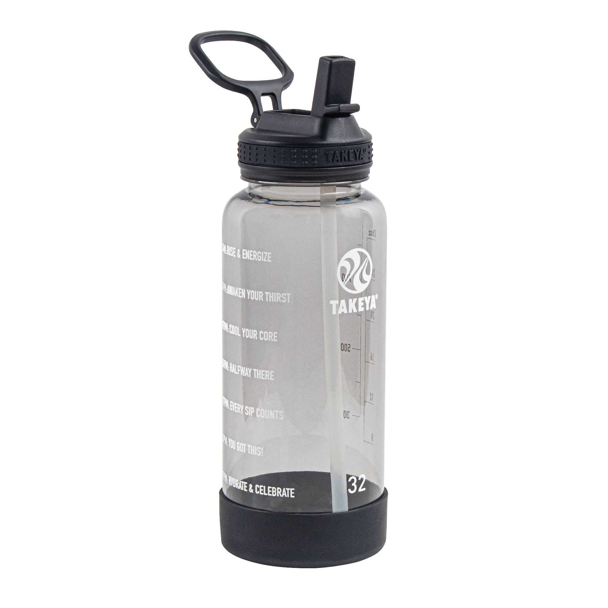 Takeya 32 oz Tritan Motivational Water Bottle Negras | CO0000136