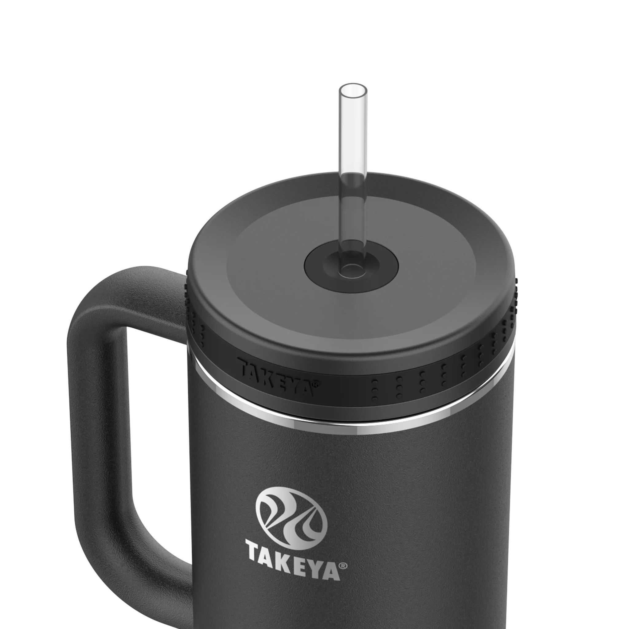 Takeya 40 oz Straw Tumbler With Handle Negras | CO0000123