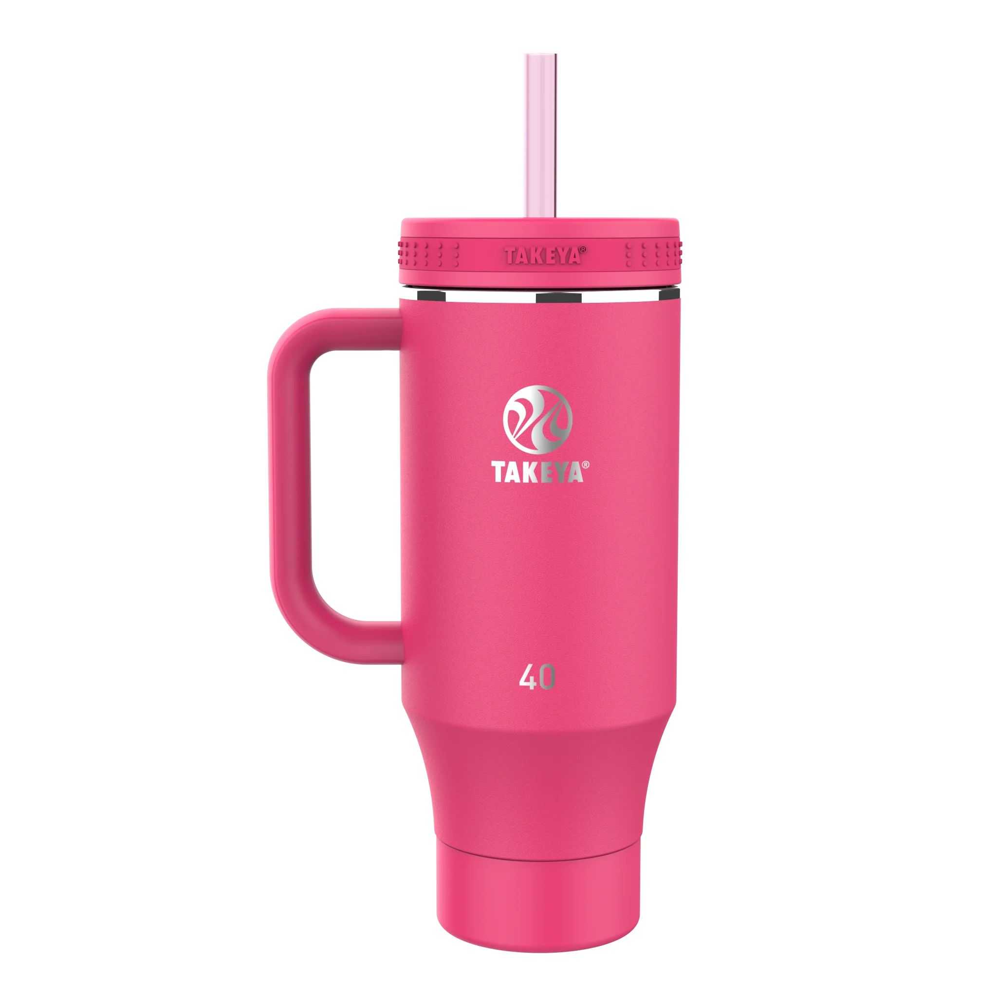 Takeya 40 oz Straw Tumbler With Handle Rojas | CO0000132