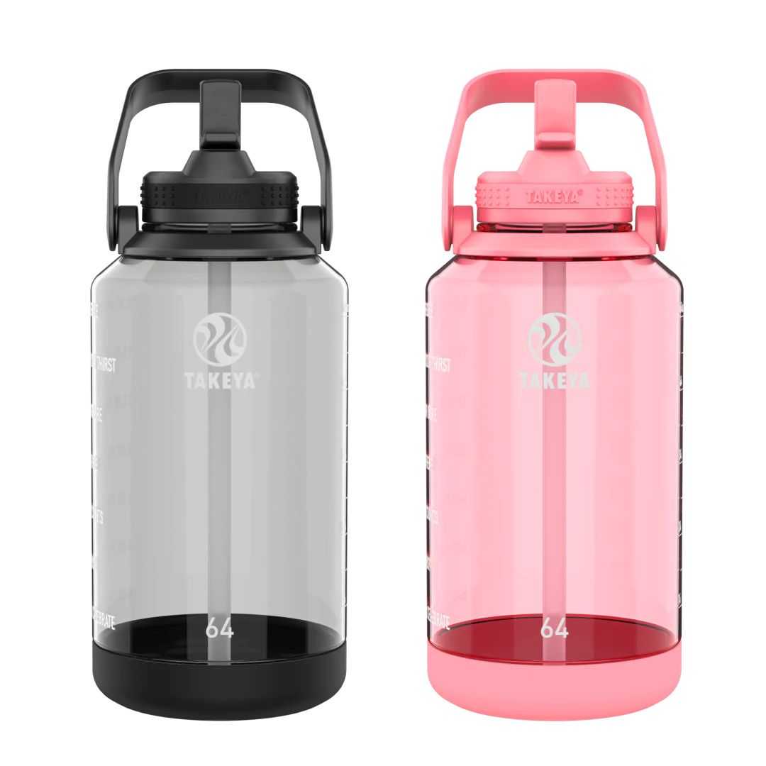 Takeya 64 oz Special Savings Motivational Bottle 2pc - 64 oz Stormy Black + 64 oz Flutter Pink | CO0000179