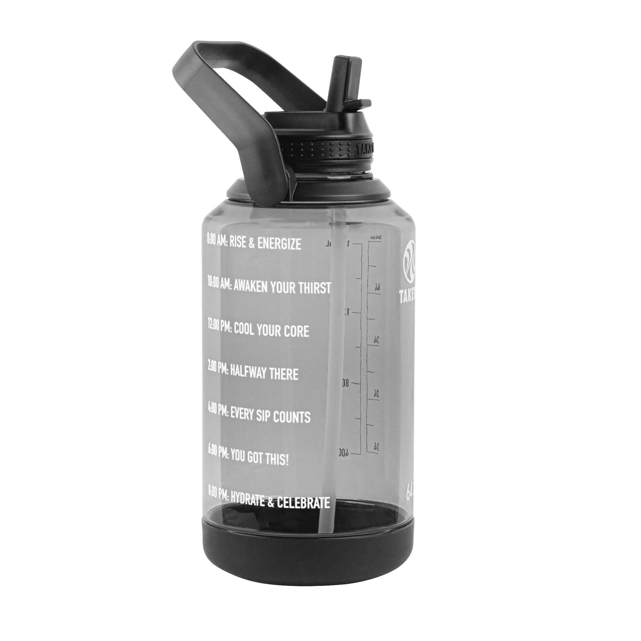 Takeya 64 oz Tritan Motivational Water Bottle Negras | CO0000142