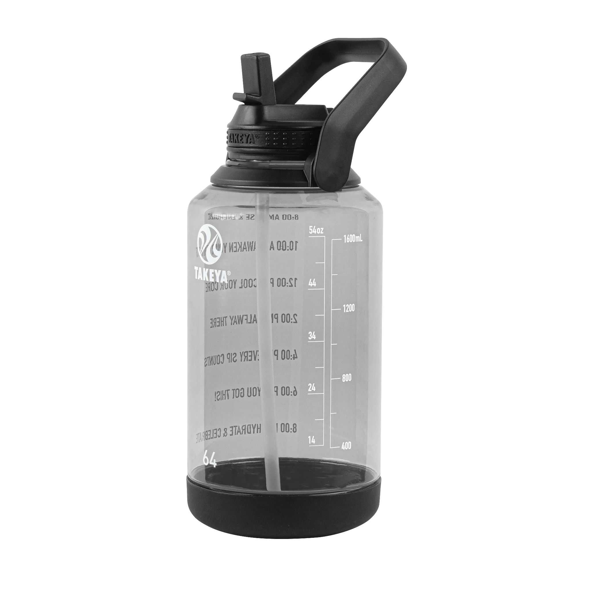 Takeya 64 oz Tritan Motivational Water Bottle Negras | CO0000142