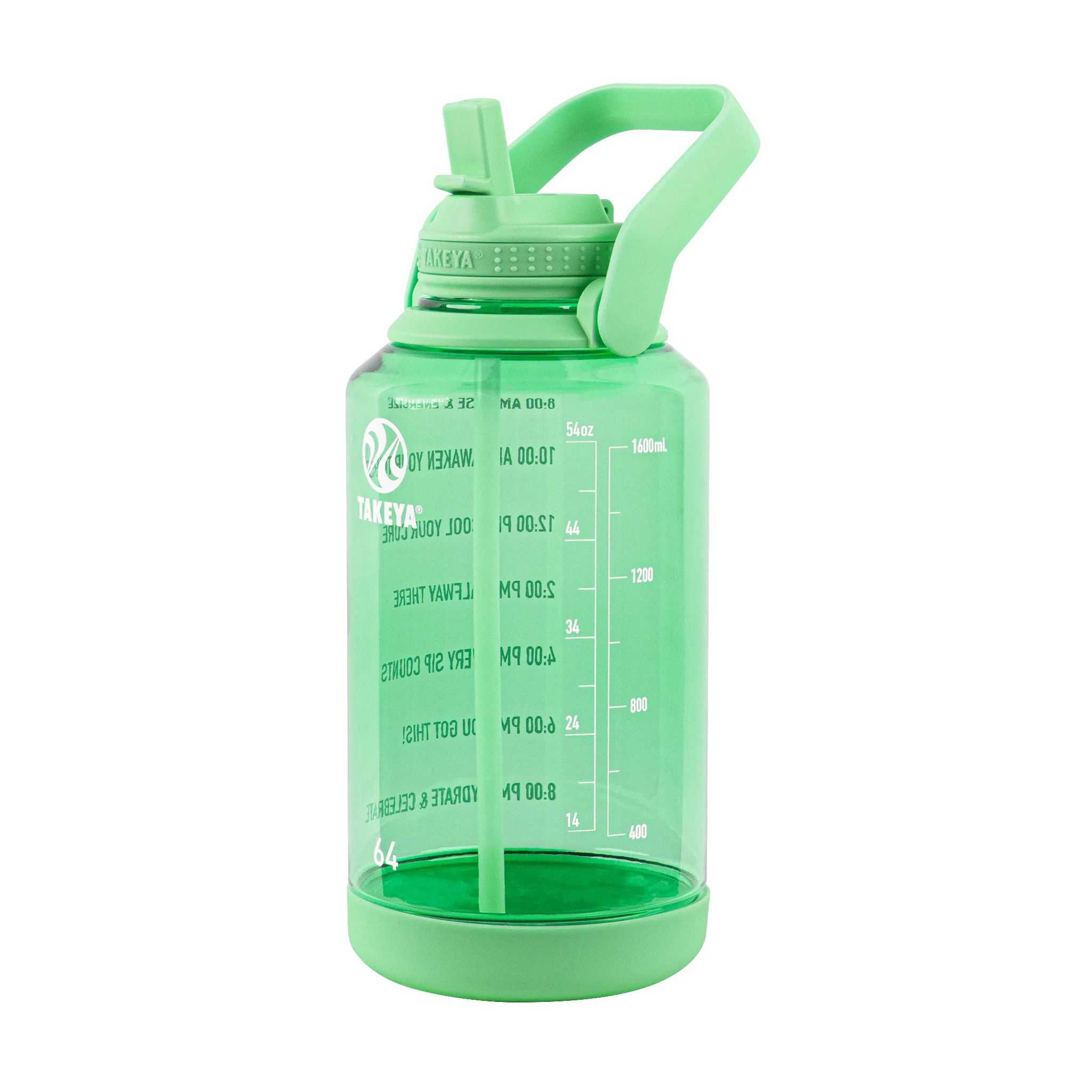 Takeya 64 oz Tritan Motivational Water Bottle Verde | CO0000155