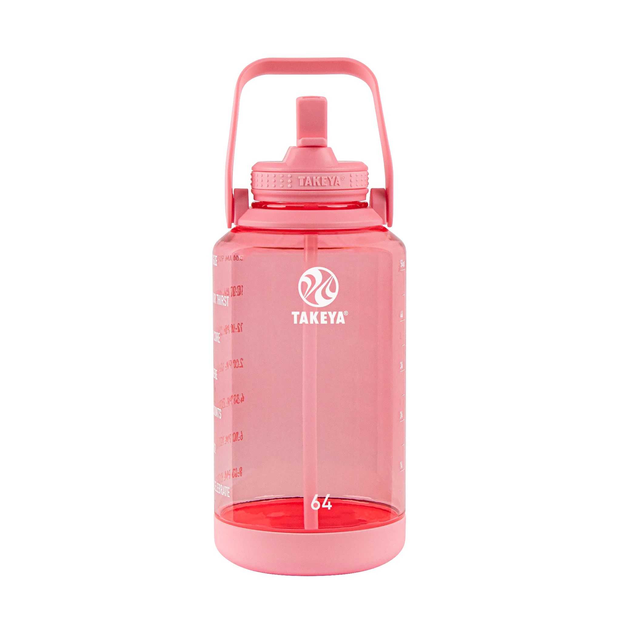 Takeya 64 oz Tritan Motivational Water Bottle Rosas | CO0000164